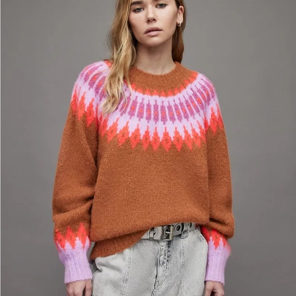 All Saints Sweaters - ALLSAINTS Falka Fairisle Sweater in Cami Multi - L